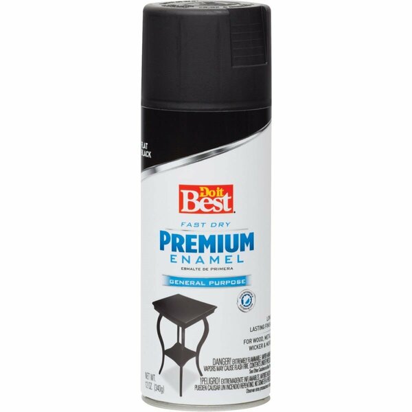 All-Source Premium Enamel 12 Oz. Flat Spray Paint, Black 203463D